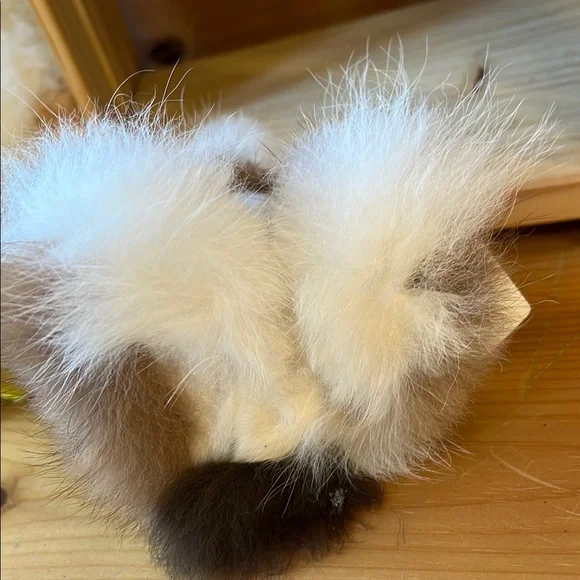 031. 100% Alpaca Stuffed Animal - Brown and White bunny - Picture 3 of 4